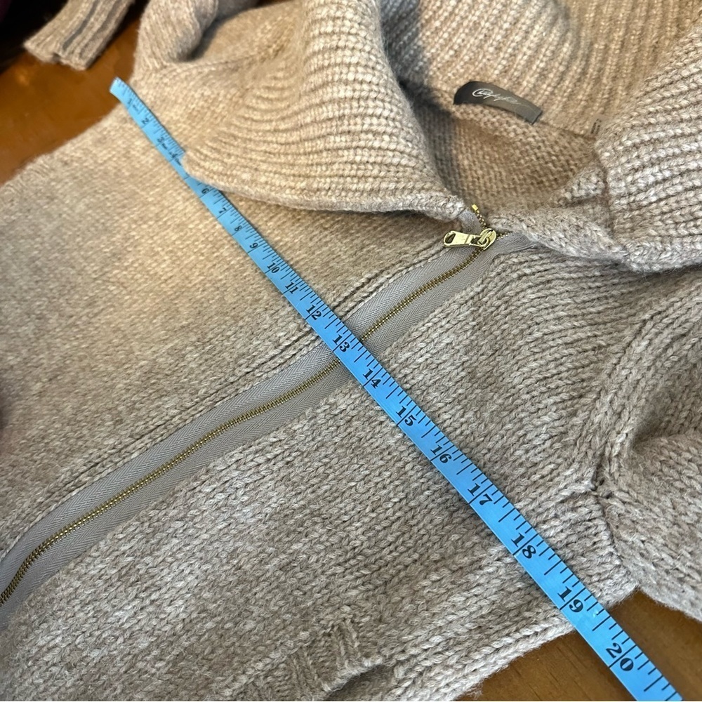 Christopher Fischer Alpaca Cashmere Full Zip Asymmetrical Sweater Cardigan - Picture 5 of 9